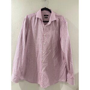 BOSS slim-fit shirt in checked performance-stretch Travel21material pink SZE 17